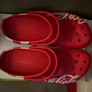 Coca-Cola crocs red and white size 8 for mens size